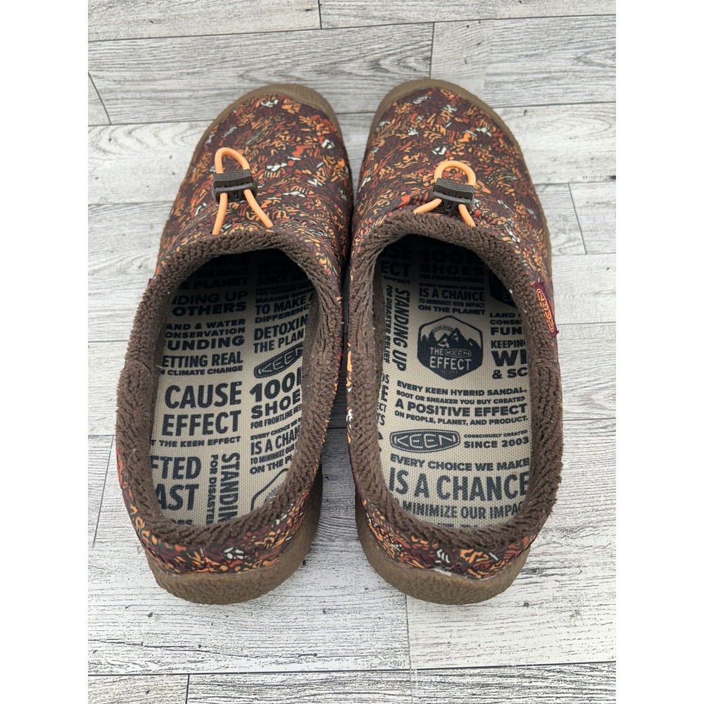 Keen Howser II Harvest Slippers Women Sz 11 Brown Multi Abstract Fleece Lined - Picture 9 of 14
